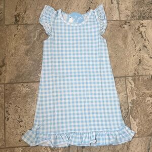 NWT Size 7 Classic Whimsy Milly Blue and White Gingham Ruffle Dress